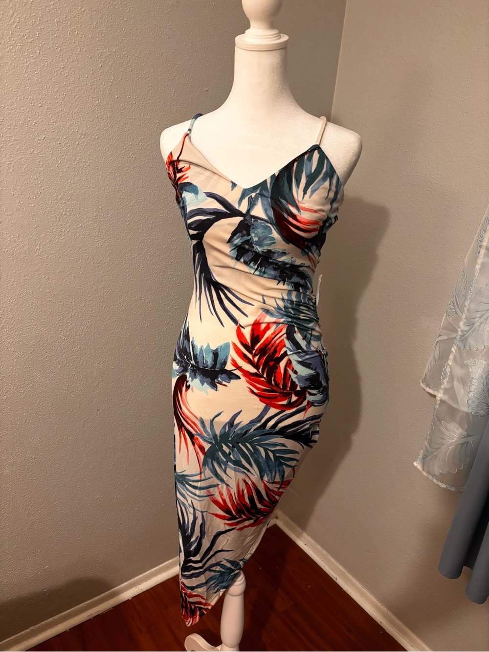 Botanical Tropical Asymmetrical Dress | Summer Beach Resort Y2K New